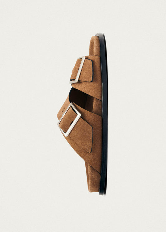Alba Suede Tan Leather Sandals-image