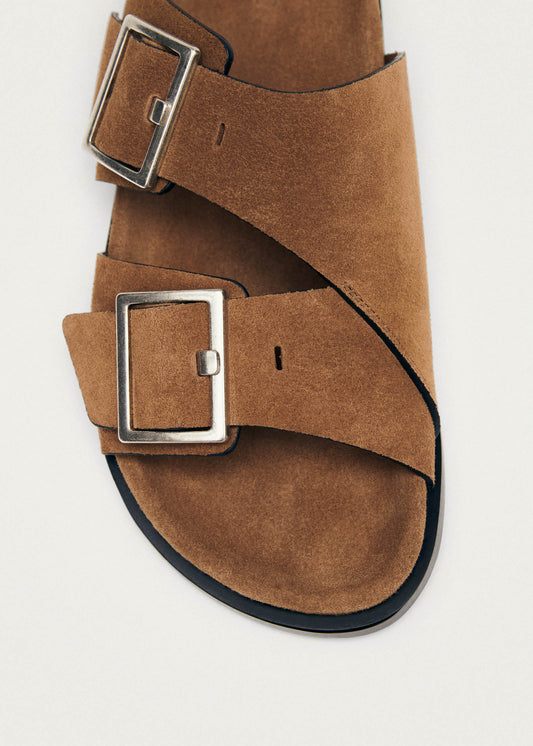 Alba Suede Tan Leather Sandals-image