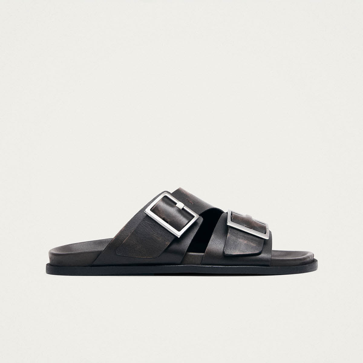 Alba Vintage Effect Brown Leather Sandals