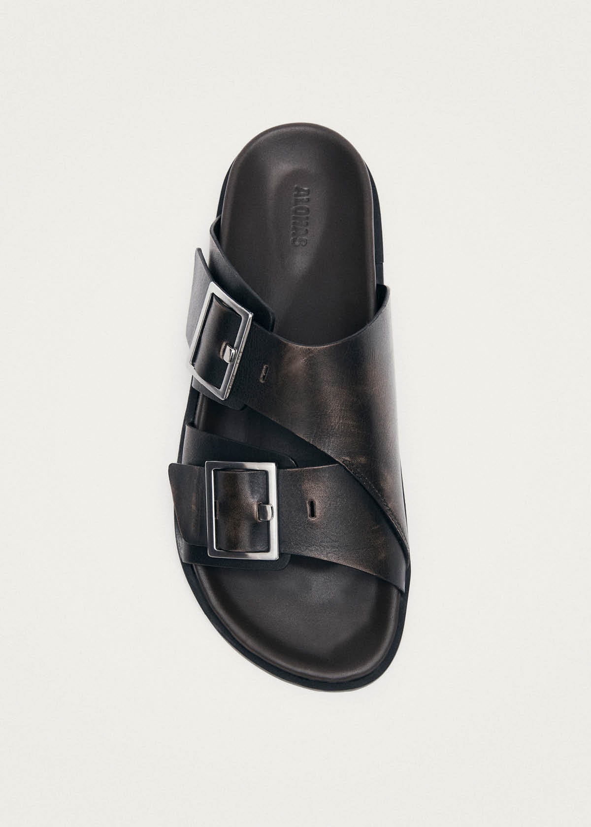 Alba Vintage Effect Brown Leather Sandals