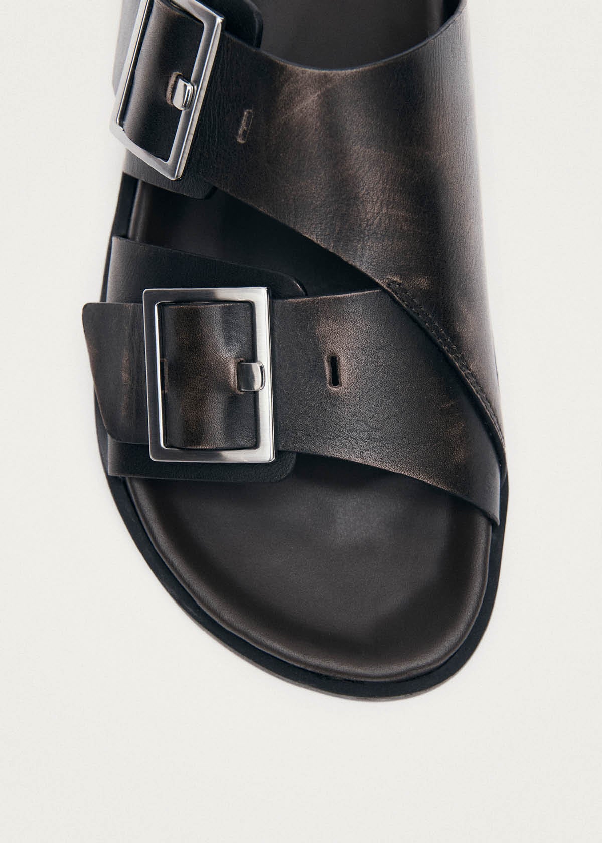 Alba Vintage Effect Brown Leather Sandals