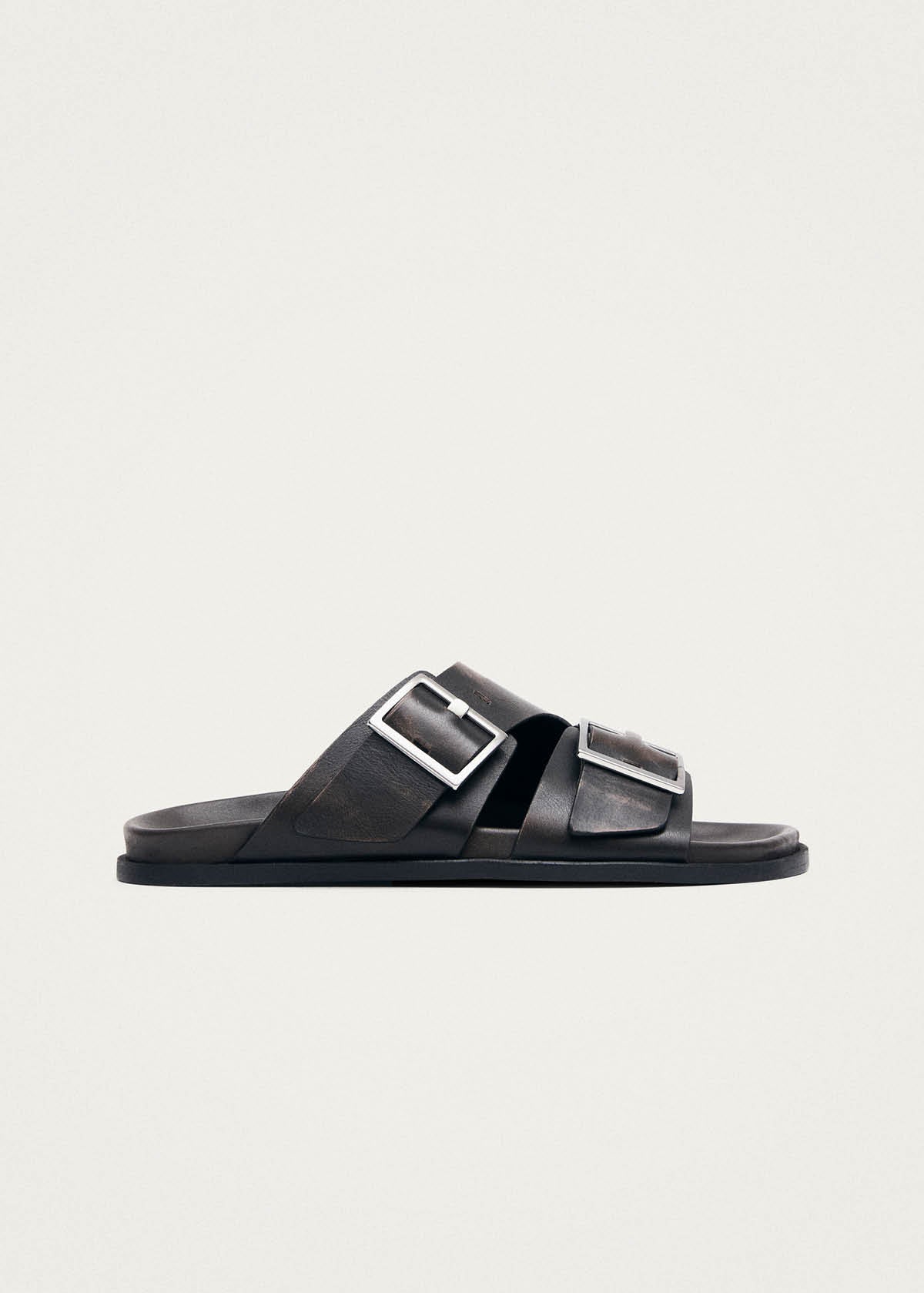 Alba Vintage Effect Brown Leather Sandals