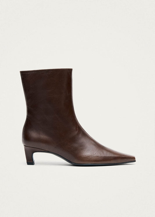Ambar Botines De Cuero Marrón Rift