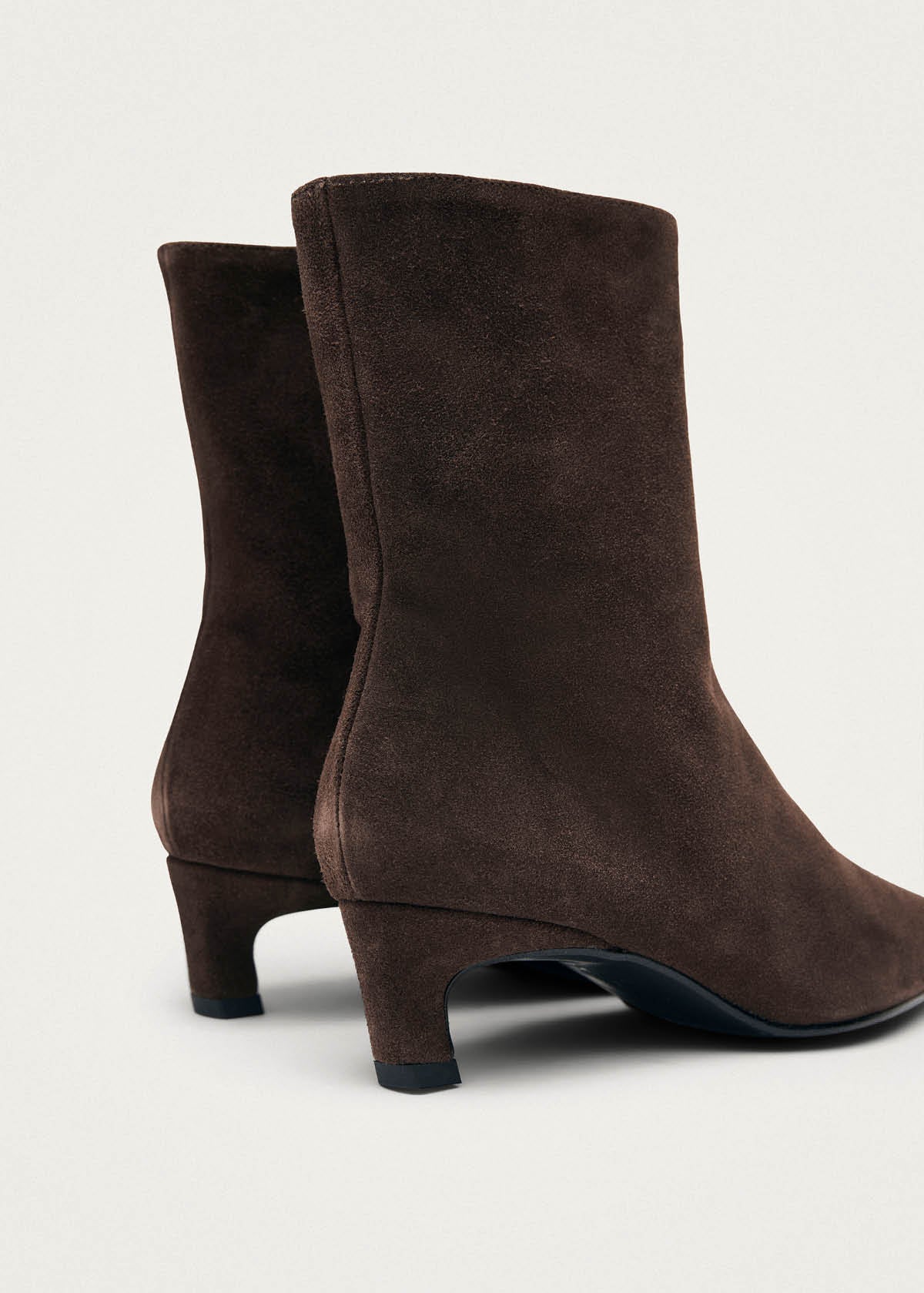 Ambar Suede Brown Leather Ankle Boots