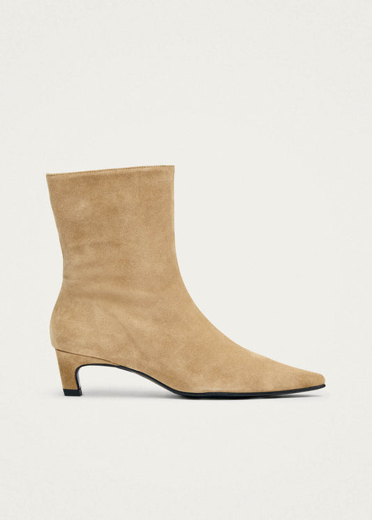 Ambar Suede Tan Leather Ankle Boots