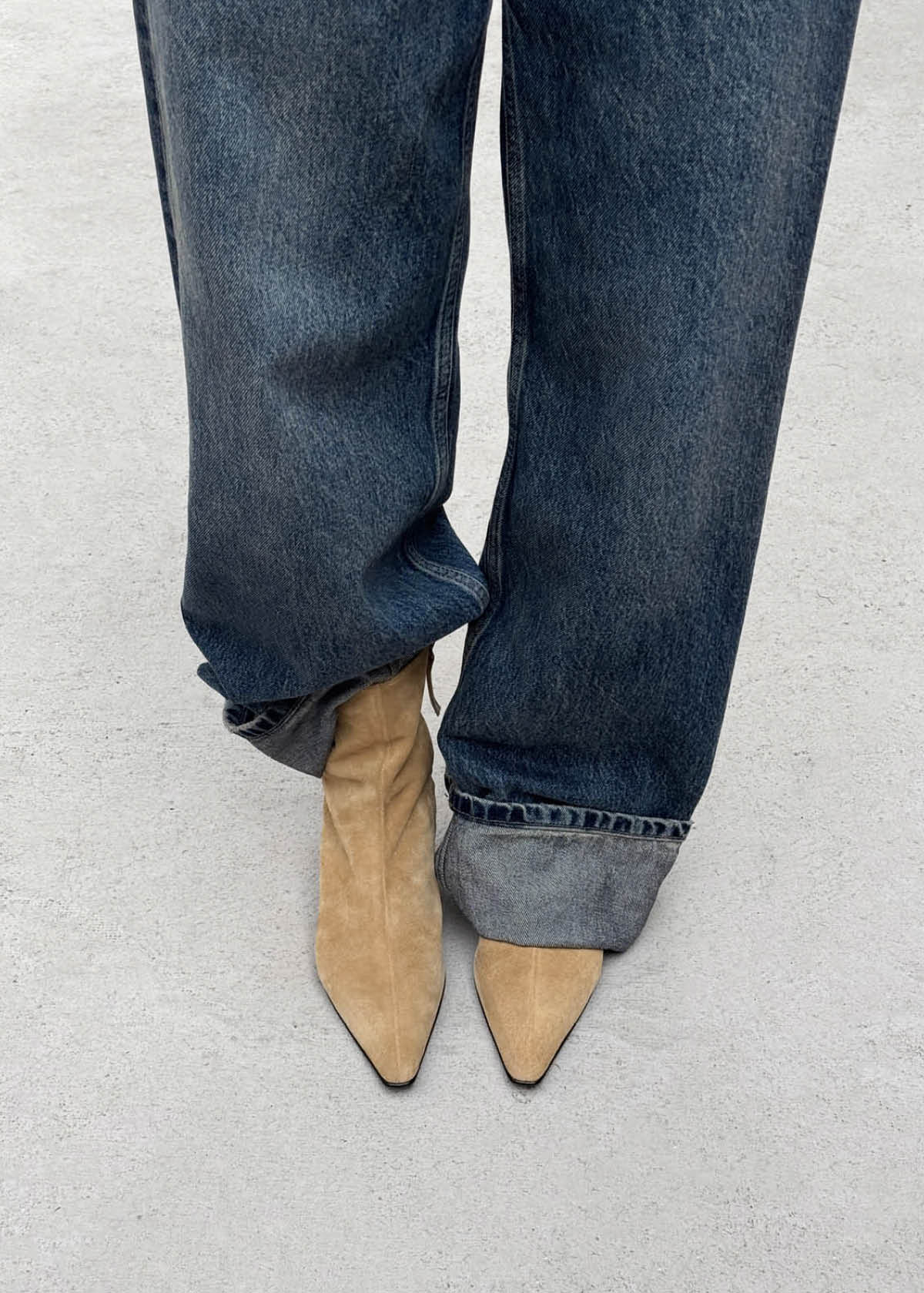 Ambar Suede Tan Leather Ankle Boots