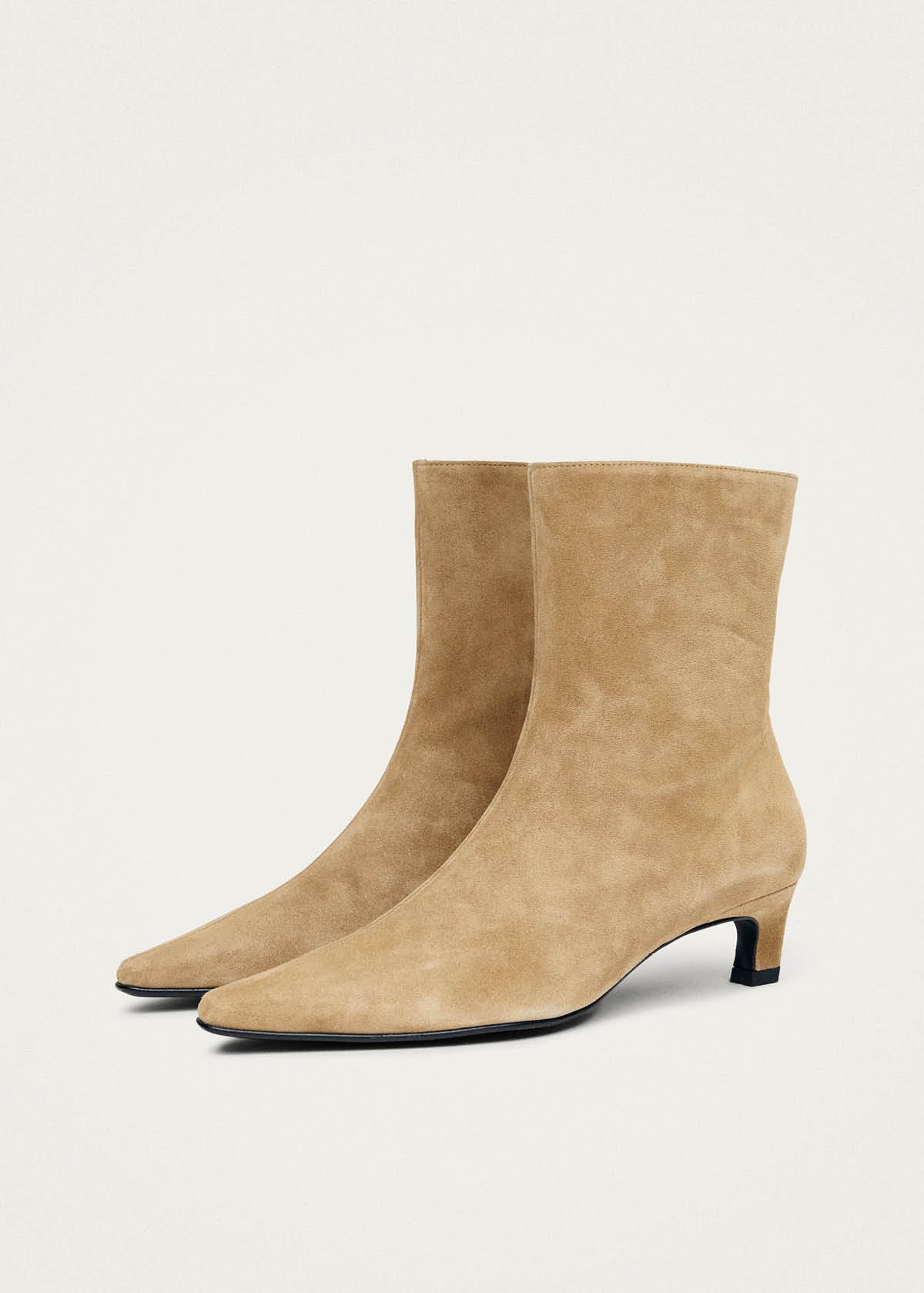 Ambar Suede Tan Leather Ankle Boots