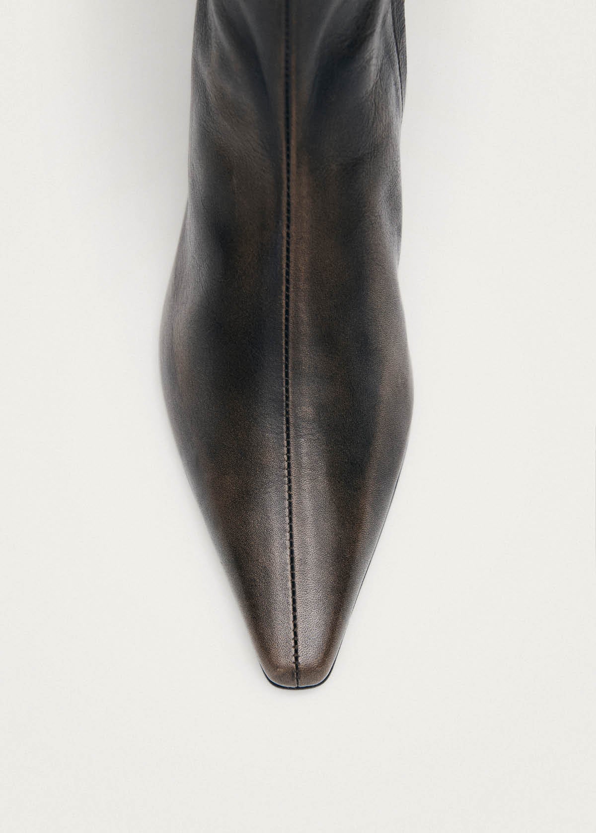 Ambar Vintage Effect Brown Leather Ankle Boots