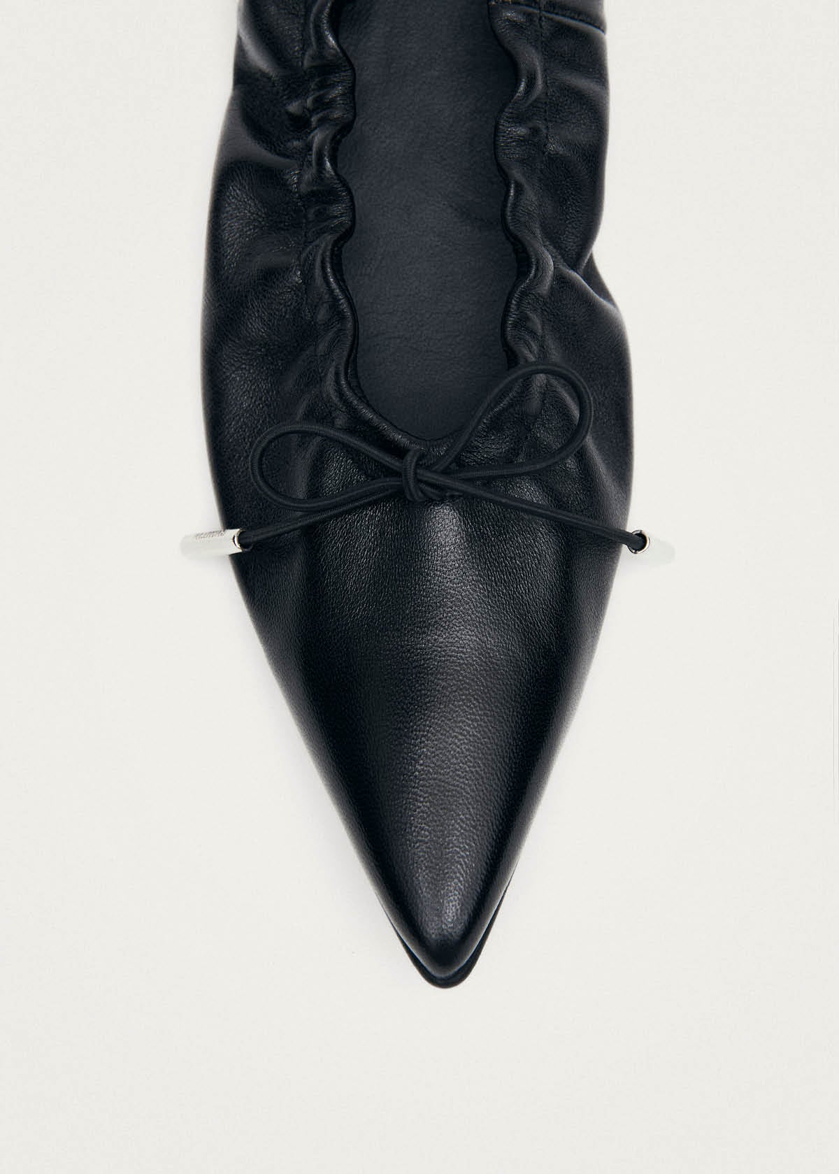 Arden Black Leather Ballet Flats