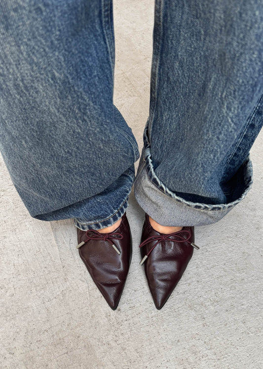 Arden Rift Burgundy Leather Ballet Flats-image