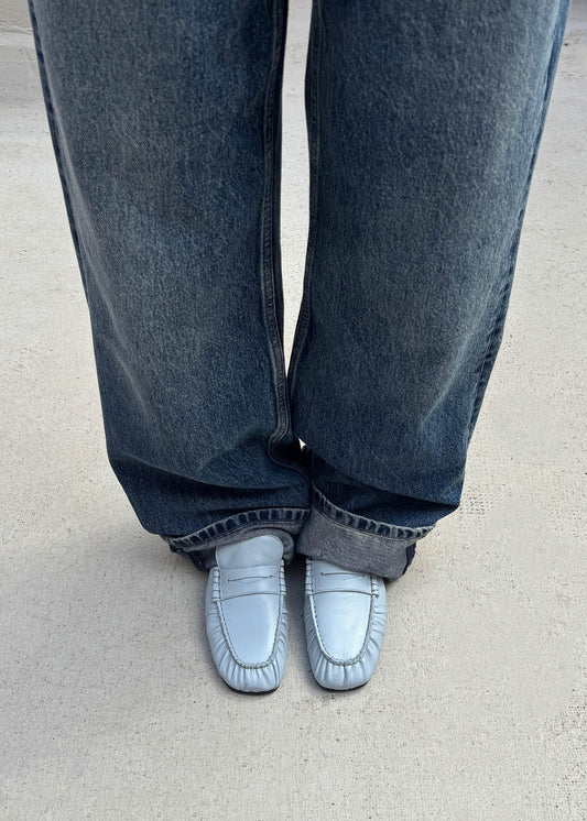 Mocassins en cuir bleu Aven-image