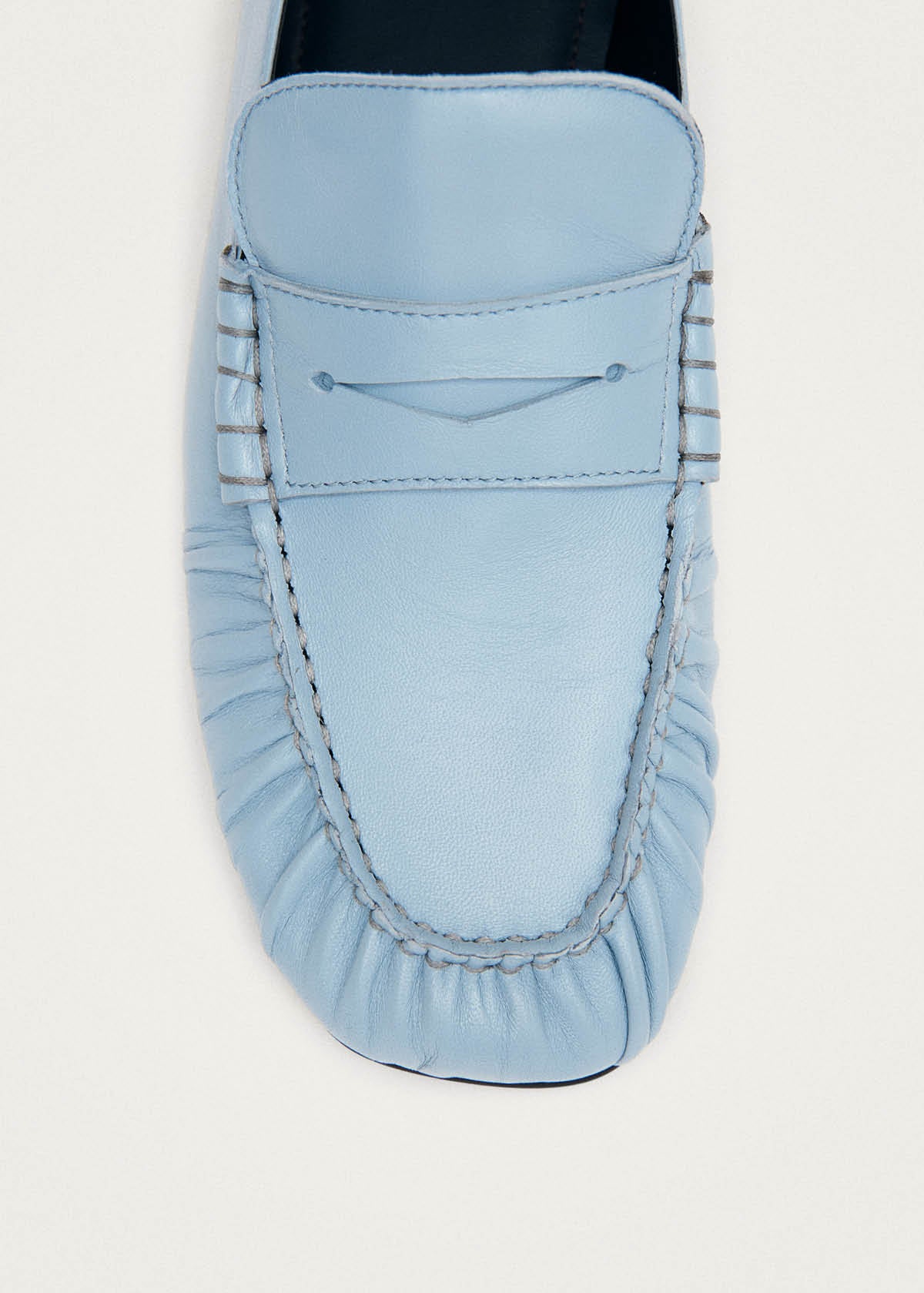 Aven Blue Leather Loafers