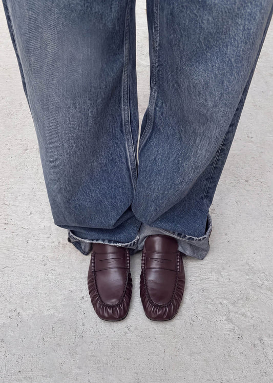 Aven Mocasines de Cuero Vegano Color Burdeos-image