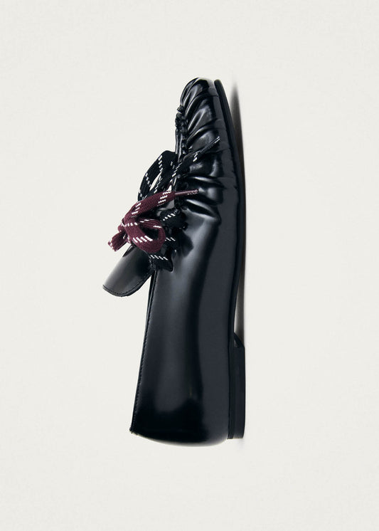 Aven Lace Schwarze Leder-Slipper-image