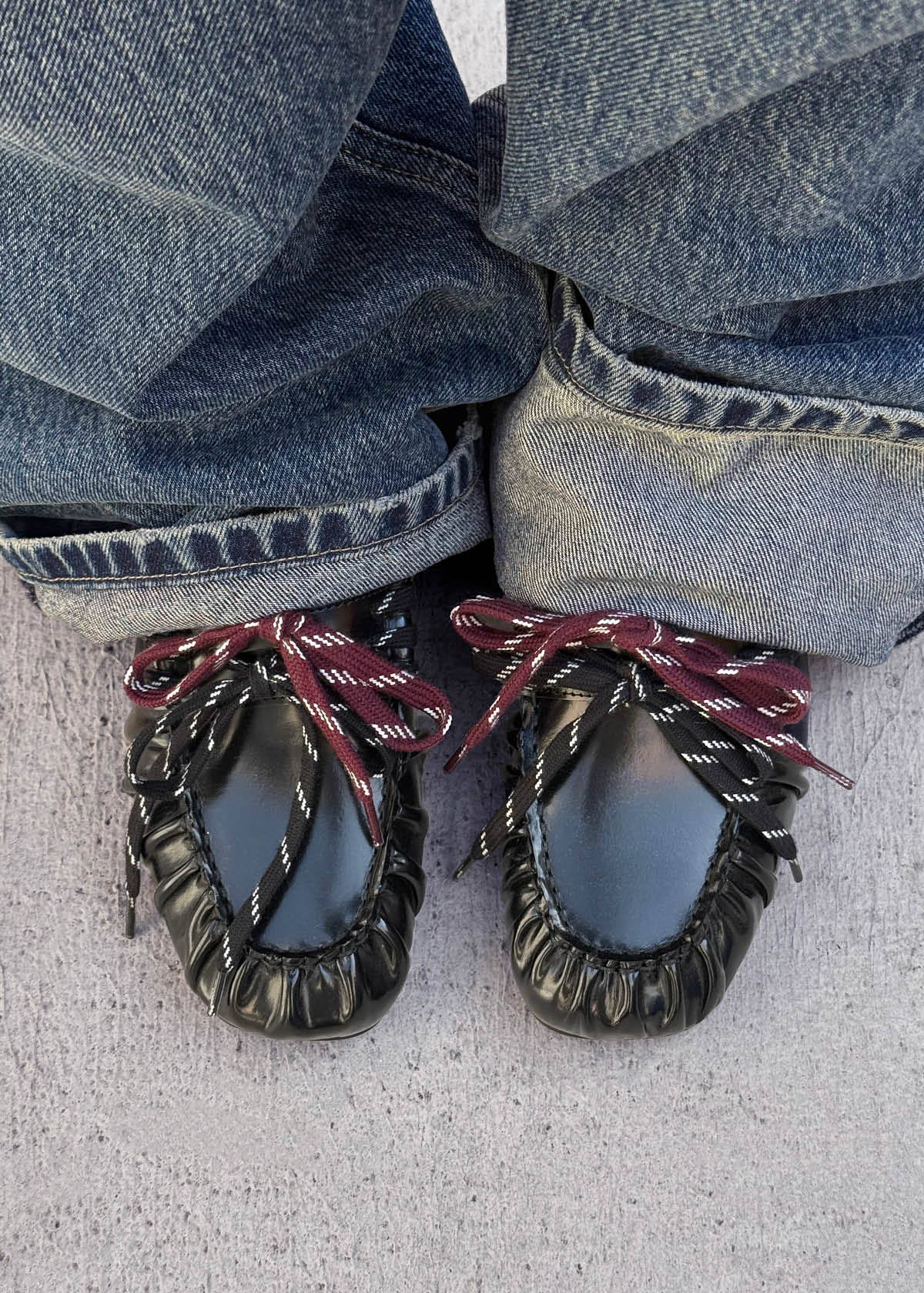 Aven Lace Black Leather Loafers