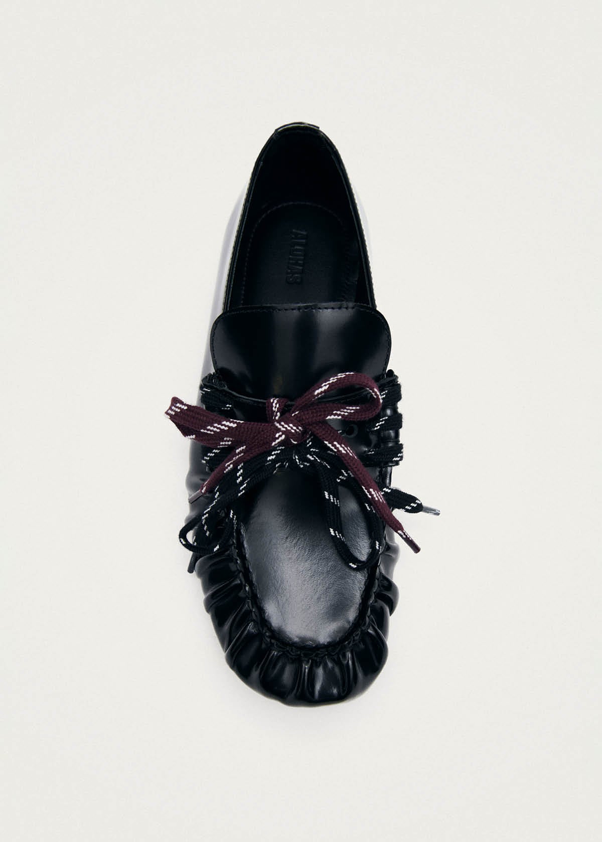 Aven Lace Black Leather Loafers