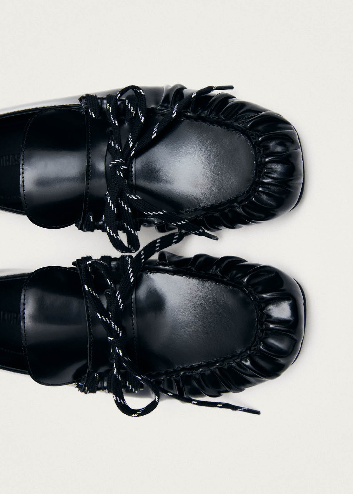Aven Lace Black Leather Loafers