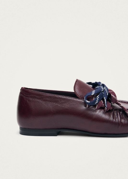 Aven Lace Rift Burgunderrote Leder-Slipper-image