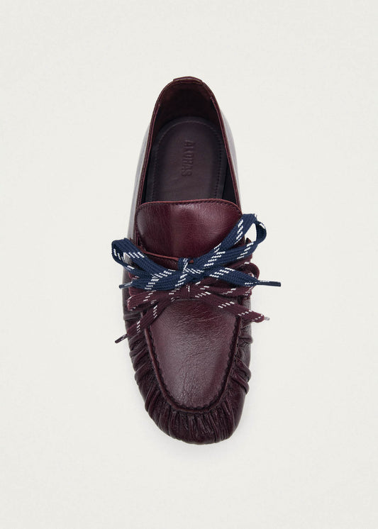 Aven Lace Rift Burgunderrote Leder-Slipper-image