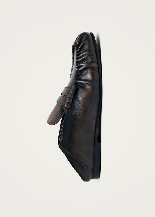 Aven Mule Vintage Effect Brown Leather Loafers-image