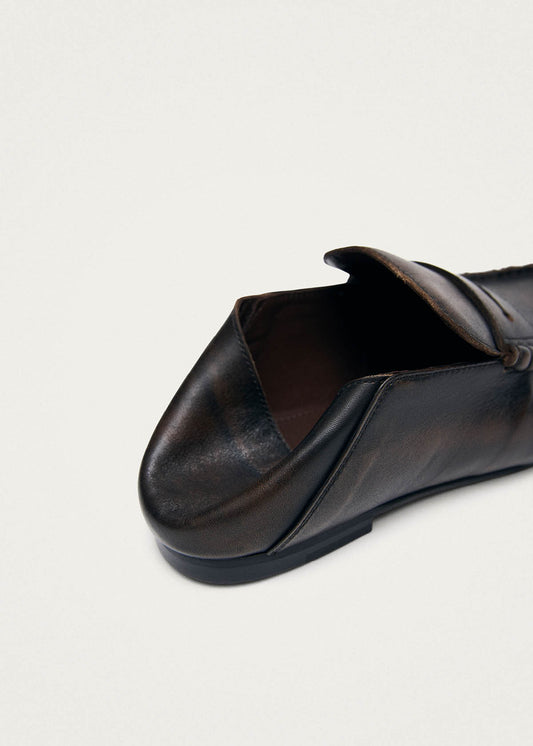 Aven Mule Vintage Effect Brown Leather Loafers-image