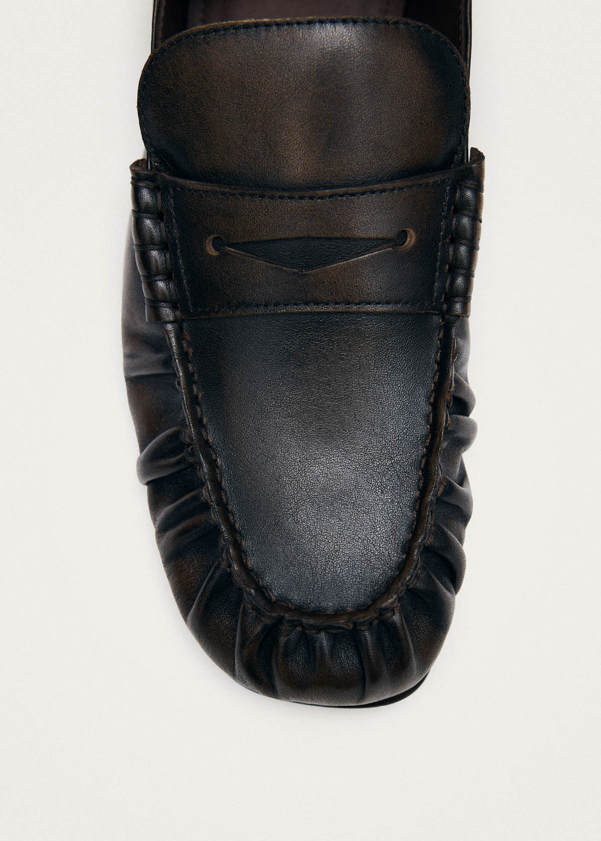 Aven Mule Mocasines de Cuero Marrón Cepillado