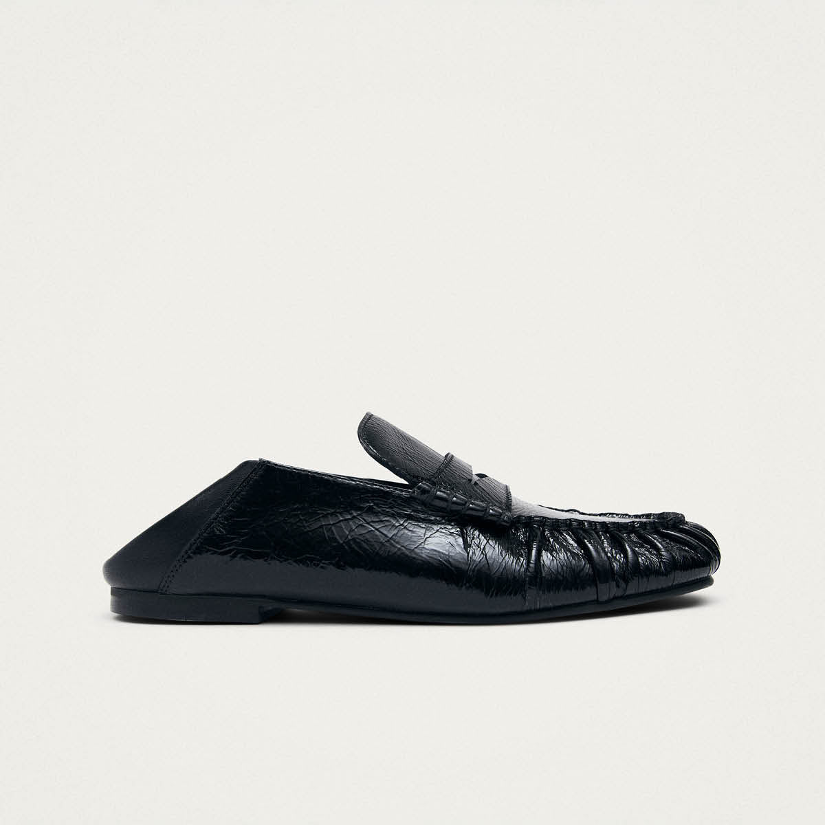 Aven Mule Patent Black Leather Loafers