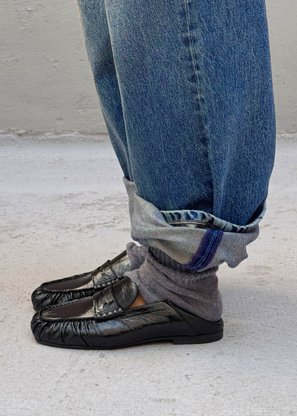 Aven Mule Patent Black Leather Loafers