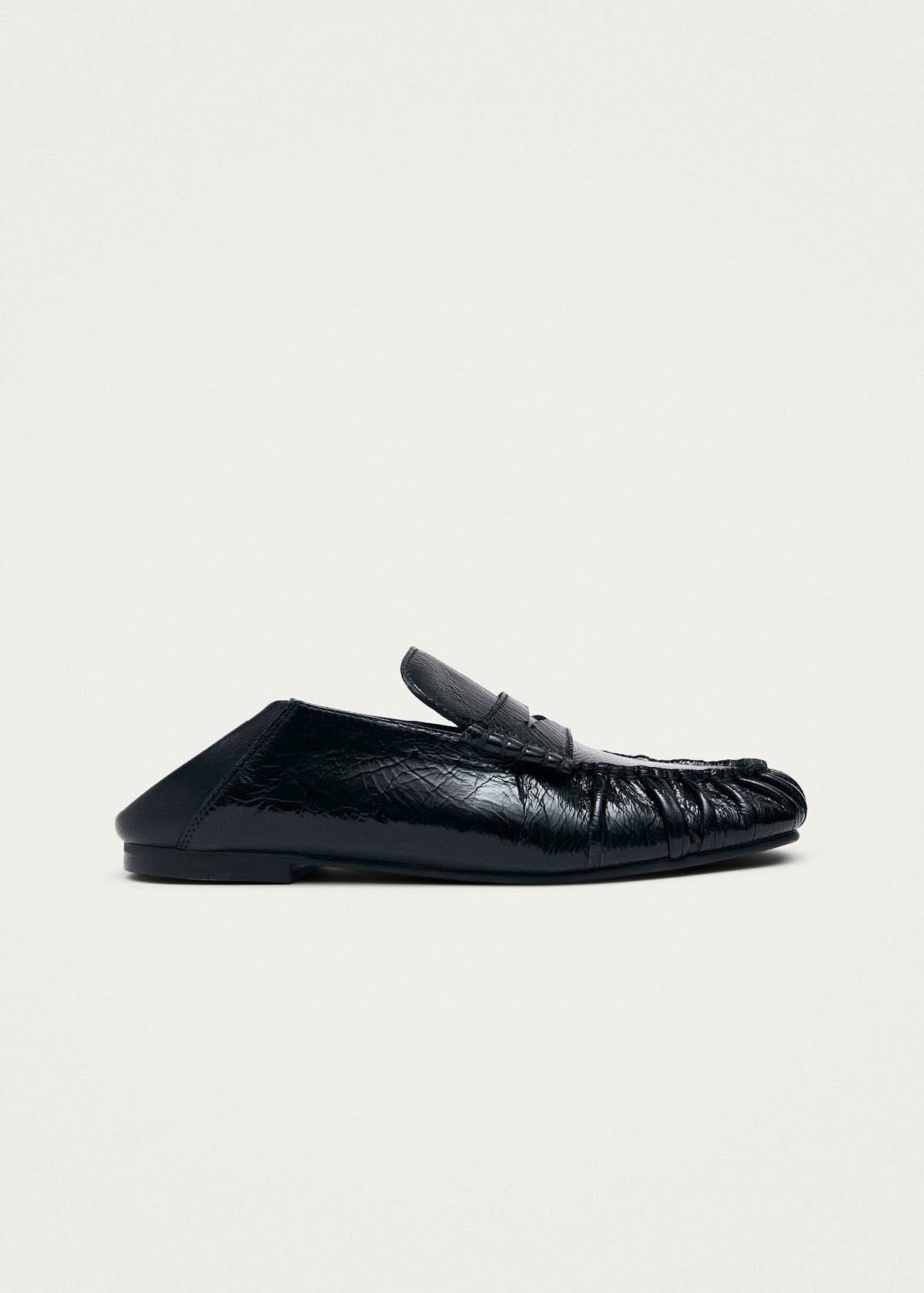 Aven Mule Patent Black Leather Loafers