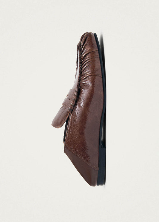 Aven Mule Patent Brown Leather Loafers-image
