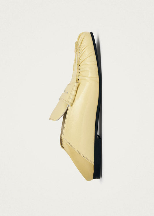 Aven Mule Patent Pale Yellow Leather Loafers-image