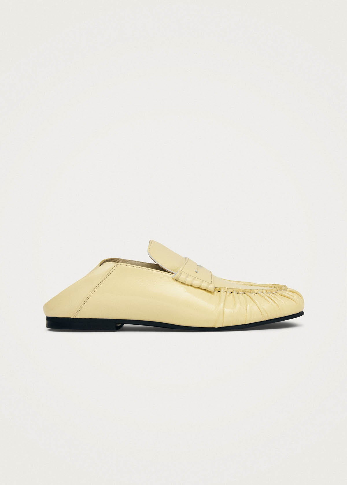 Aven Mule Patent Pale Yellow Leather Loafers