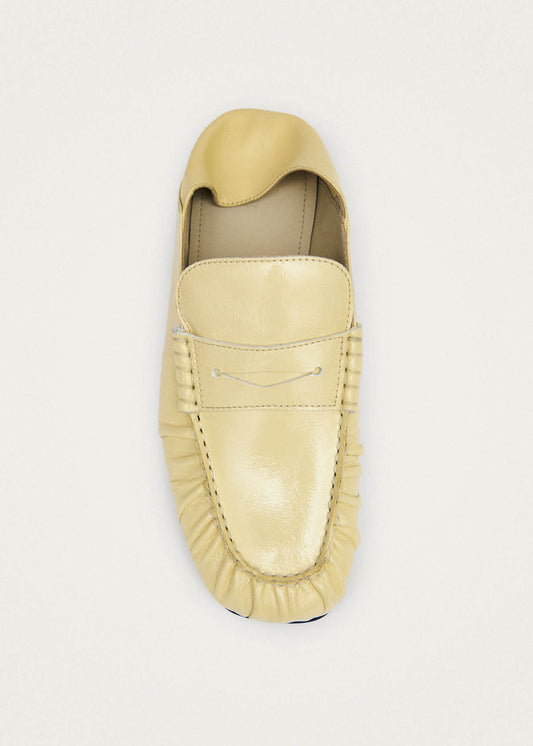 Aven Mule Patent Pale Yellow Leather Loafers-image