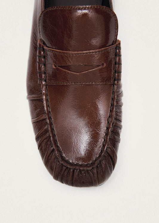 Aven Mocasines de Cuero Color Marrón en Charol-image