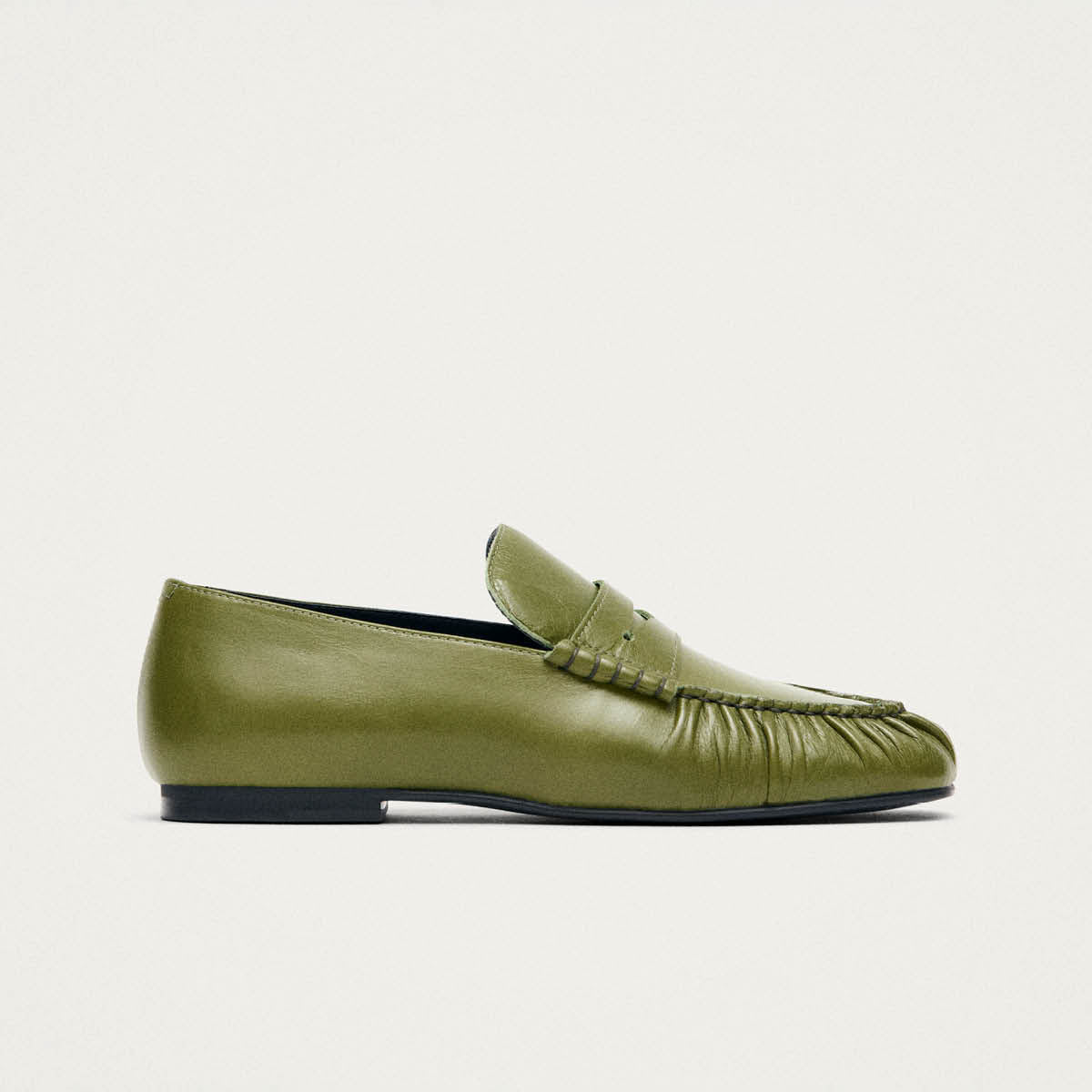 Mocassins en cuir vert Aven Rift
