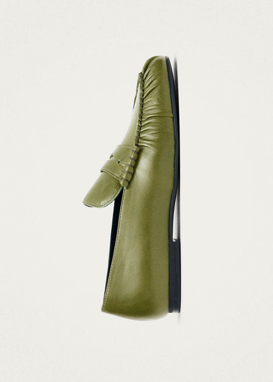 Mocassins en cuir vert Aven Rift-image