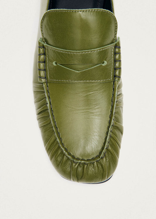 Mocassins en cuir vert Aven Rift-image