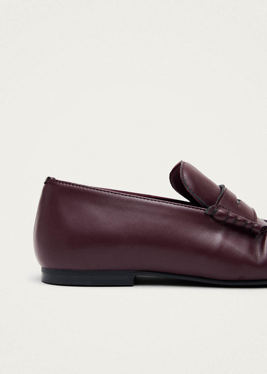 Aven Mocasines de Cuero Vegano Color Burdeos-image