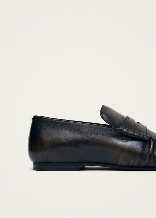 Aven Mocasines de Cuero Color Marrón con Efecto Vintage-image