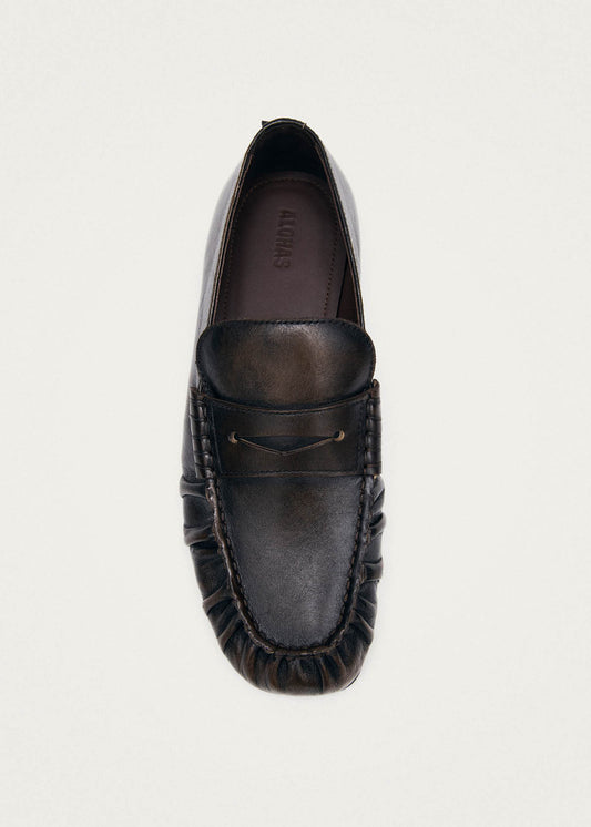 Aven Mocasines de Cuero Color Marrón con Efecto Vintage-image