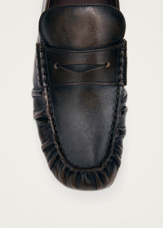 Aven Mocasines de Cuero Color Marrón con Efecto Vintage-image