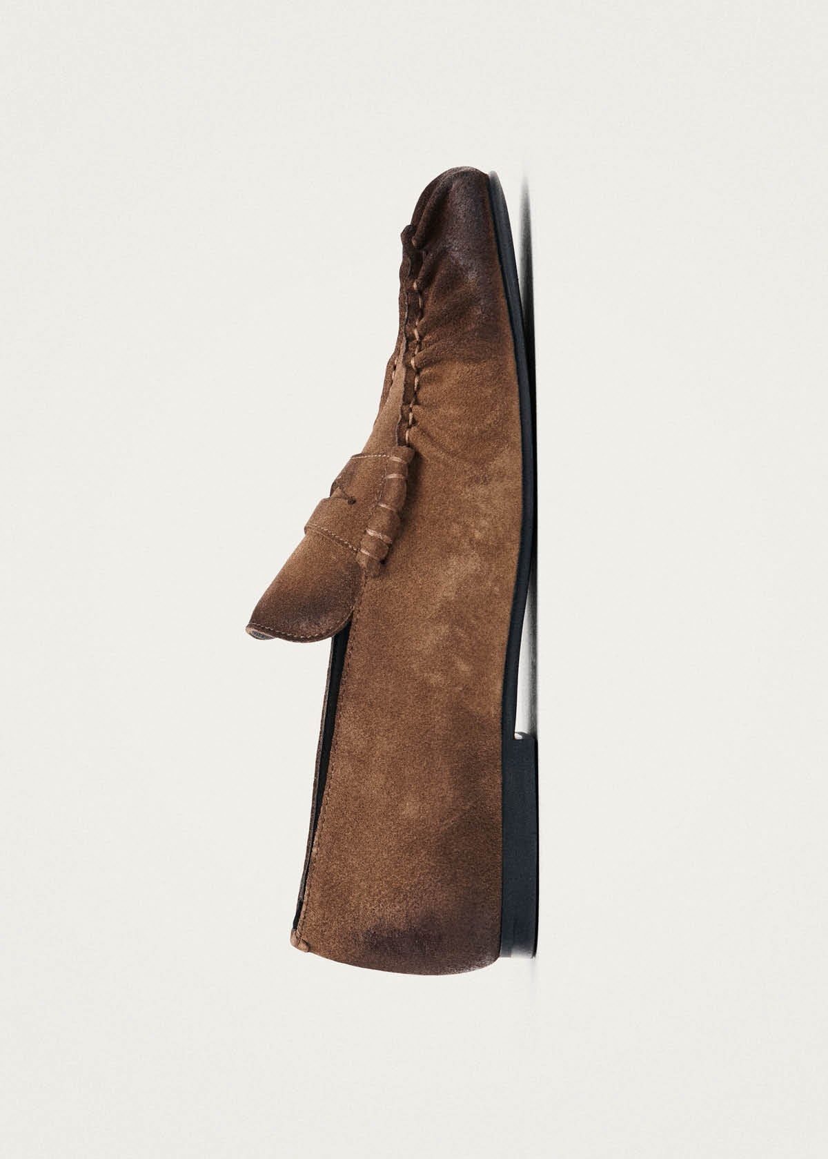 Mocassins en cuir marron effet daim vintage Aven
