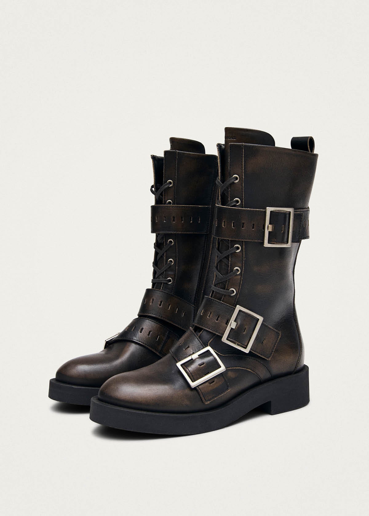 Avril Bottines en Cuir Brun Brossé