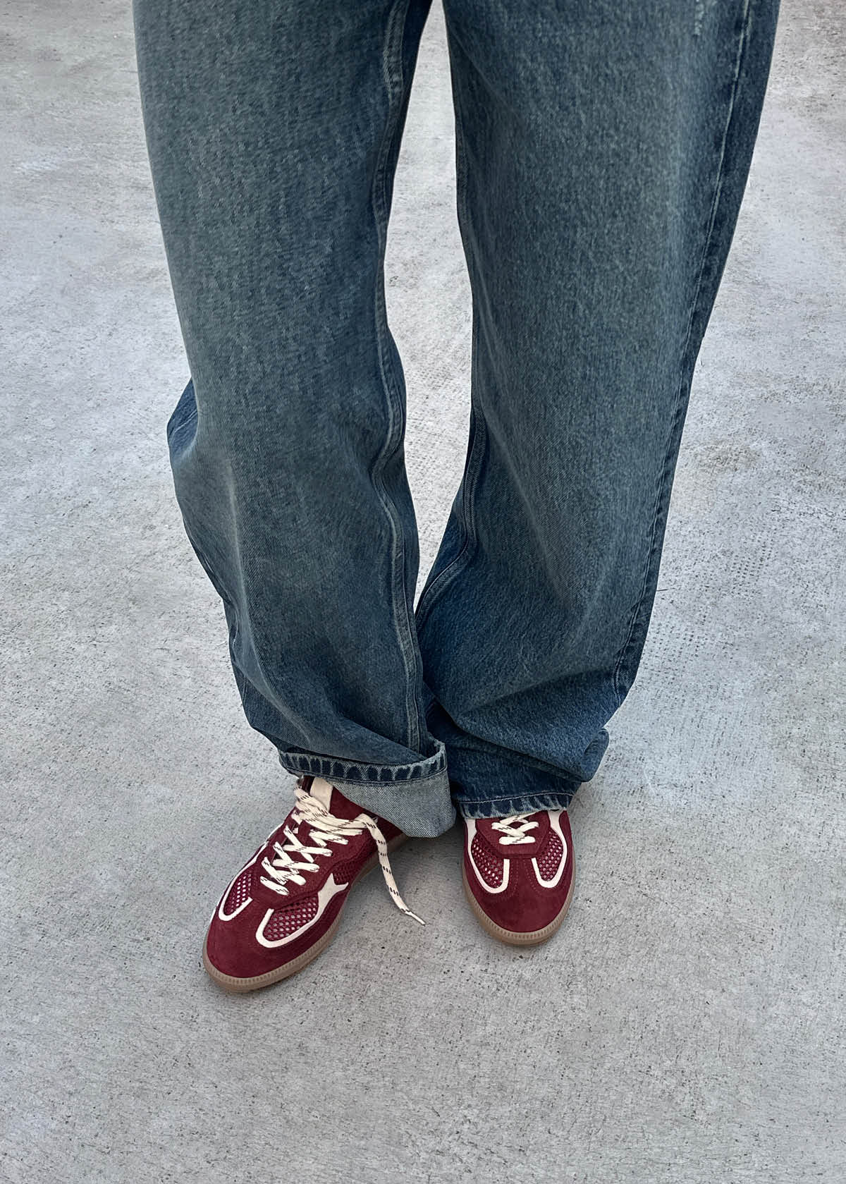 Tb.490 Sneakers in Suede Mesh Bordeaux