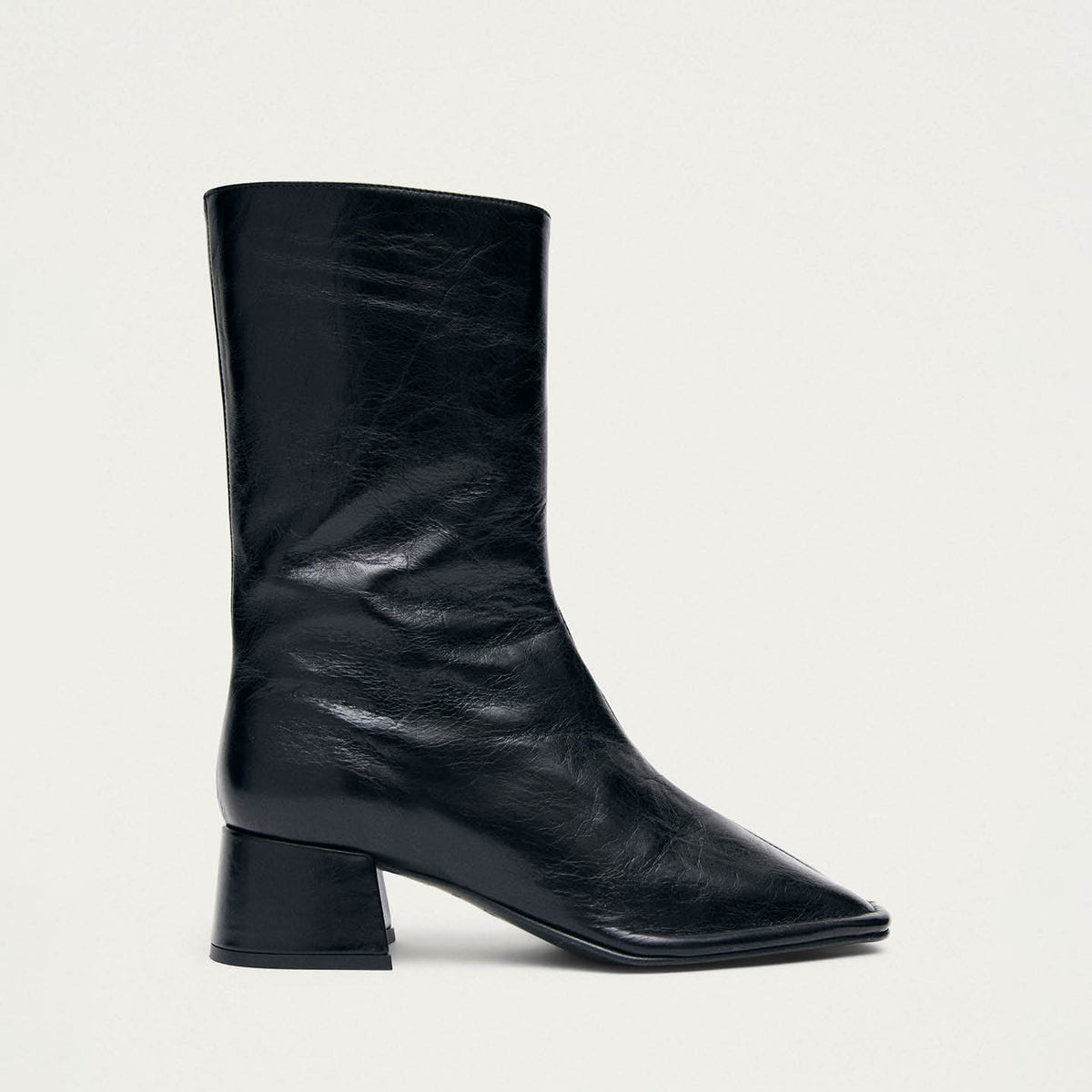 Berlin Rift Black Leather Ankle Boots
