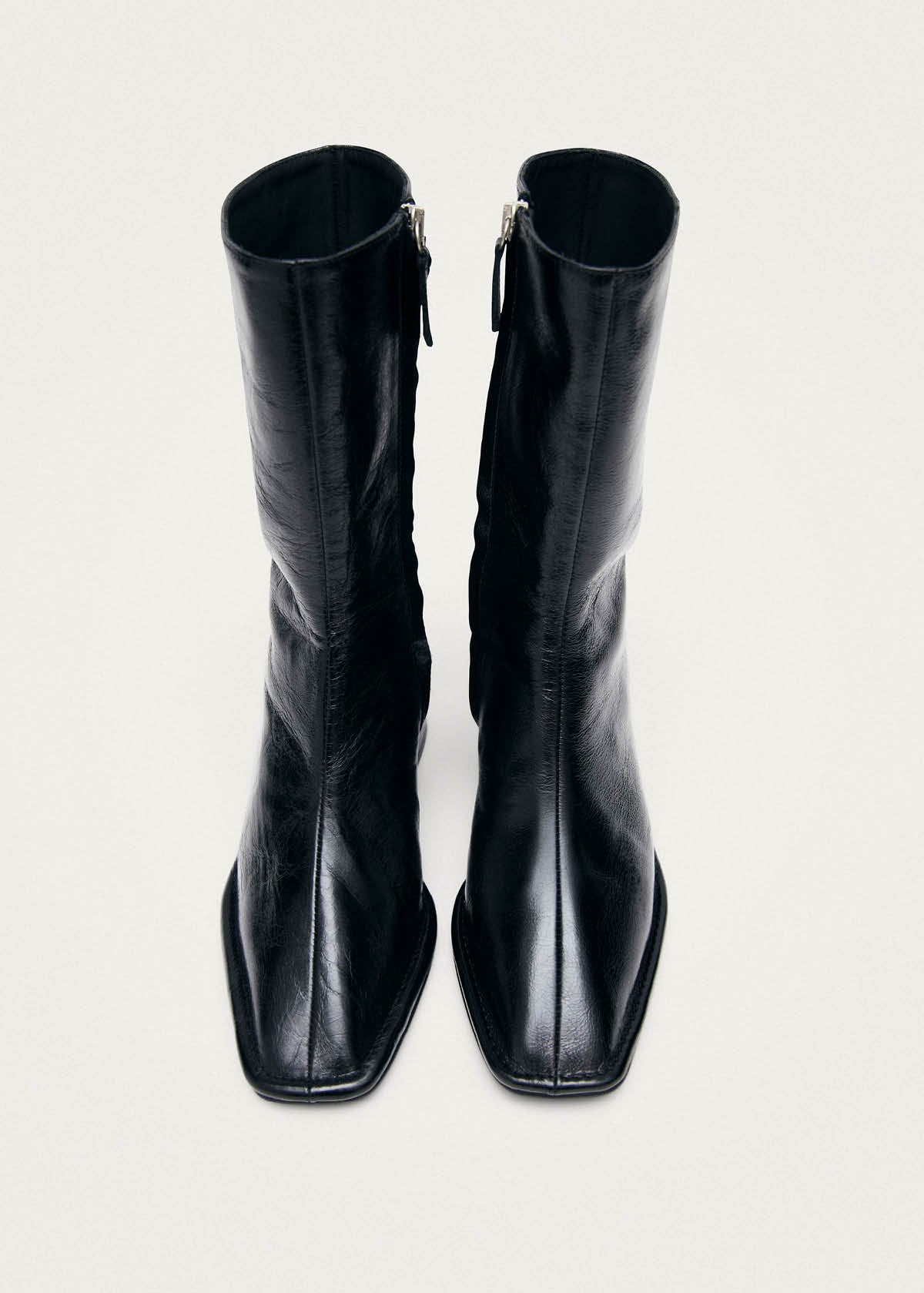 Berlin Rift Black Leather Ankle Boots