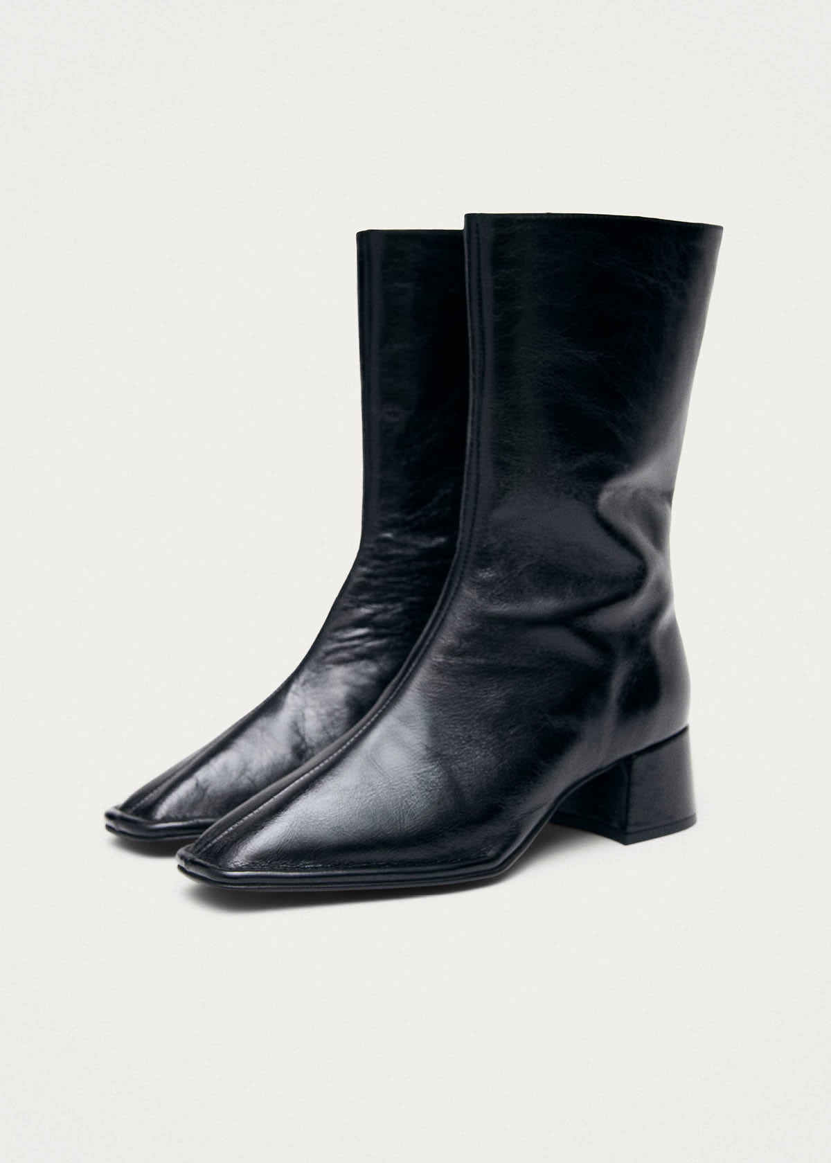 Berlin Rift Black Leather Ankle Boots