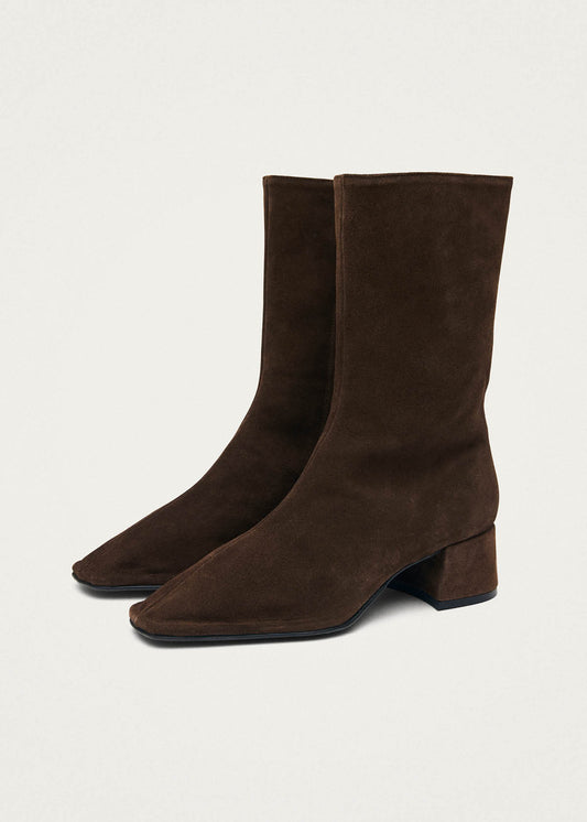 Berlin Suede Brown Leather Ankle Boots-image