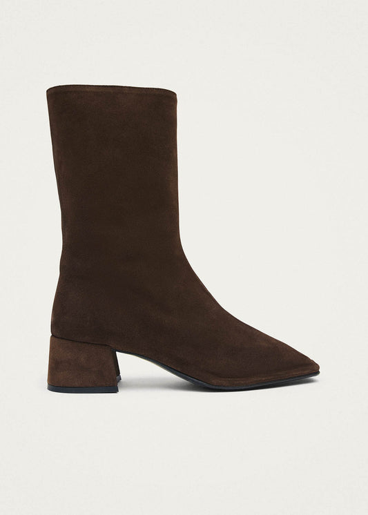 Berlin Suede Brown Leather Ankle Boots-image