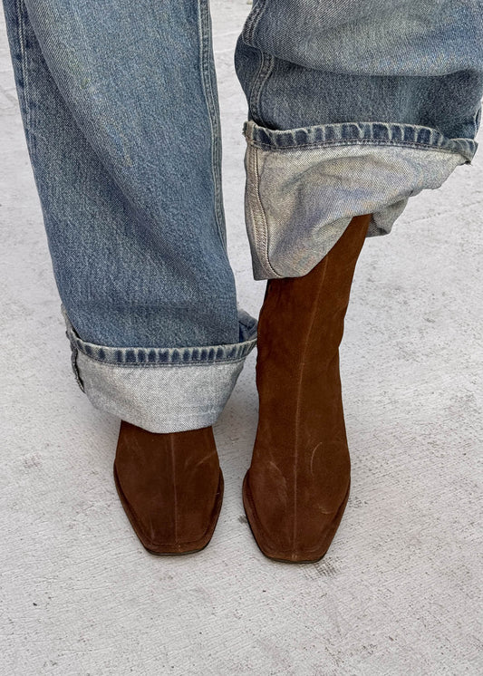Berlin Suede Brown Leather Ankle Boots-image